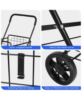 Portable Folding Shopping Cart Utility for Grocery Laundry