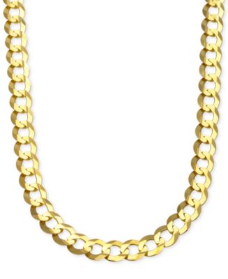 Italian Gold Curb Chain Link Necklace 24