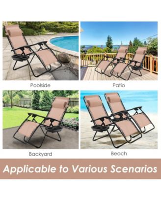 Outdoor Folding Zero Gravity Reclining Lounge Chair