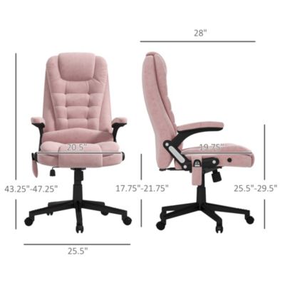 6 Point Vibrating Massage velvet Office Chair with Lumbar Heat