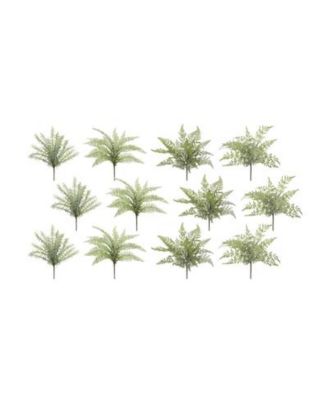 Versatile Assorted Fern Foliage Set (Pack of 12)-Ideal for Creating Lush Garden Settings Indoors and Outdoors