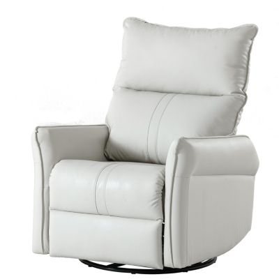 Gray Swivel Recliner Chair with Side Pocket