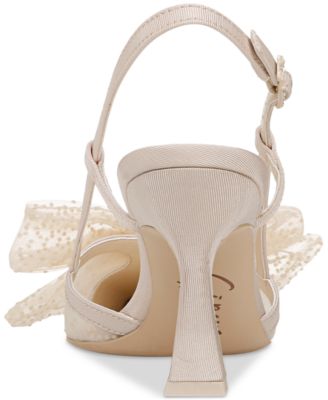 Tess Pointed-Toe Slingback Bow Pumps