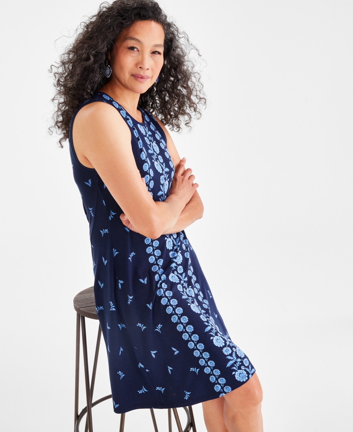 Style & Co Women's Printed Sleeveless Flip-Flop Dress, Created for Macy's