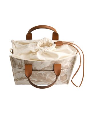 Leather Trim Medium Floral Tote