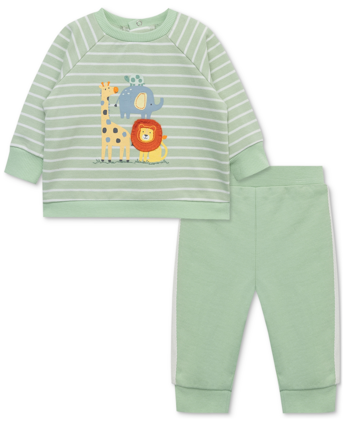 Little Me Baby Boys 2-pc. Jungle Sweatshirt & Sweatpants Set In Green