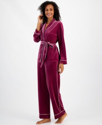 I.N.C. International Concepts Women s 2 Pc. Velvet Shawl Collar Pajamas Set Created for Macy s Macy s