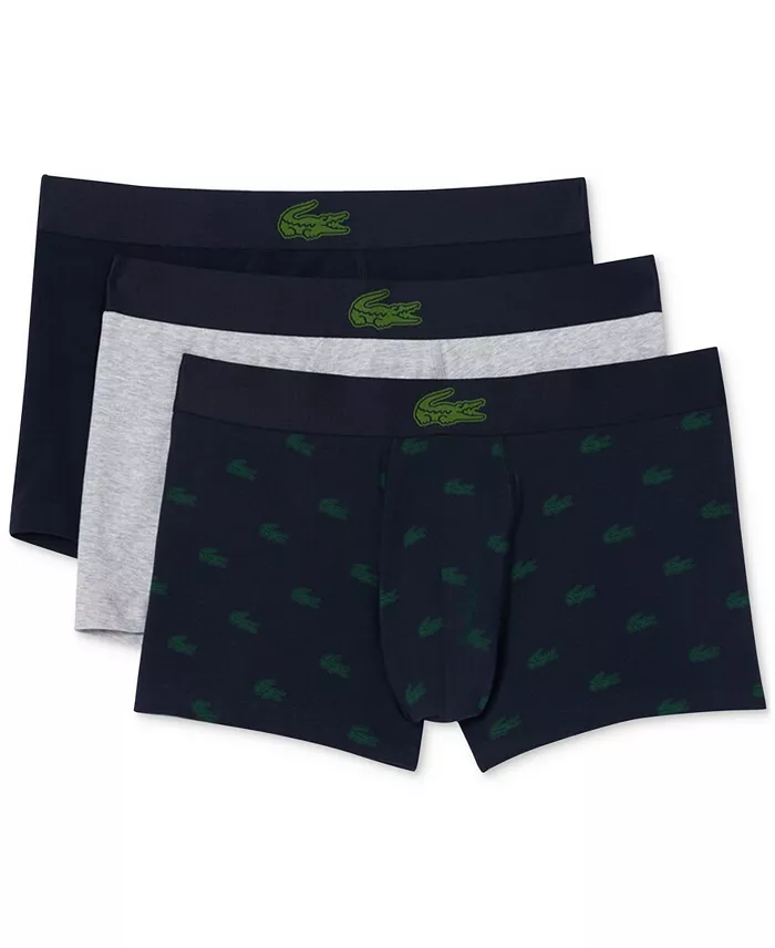 Men's Regular-Fit Stretch Mini Croc Trunks, 3-Pack