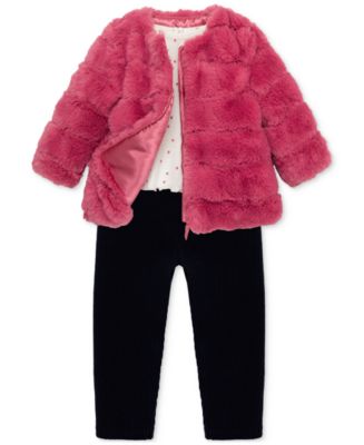 Girls Winter Faux Fur Coat Teddy Bear Long Jackets And Coats Thicken Warm Parkas Kids Outerwear Clothes:Baby, Kids & Maternity