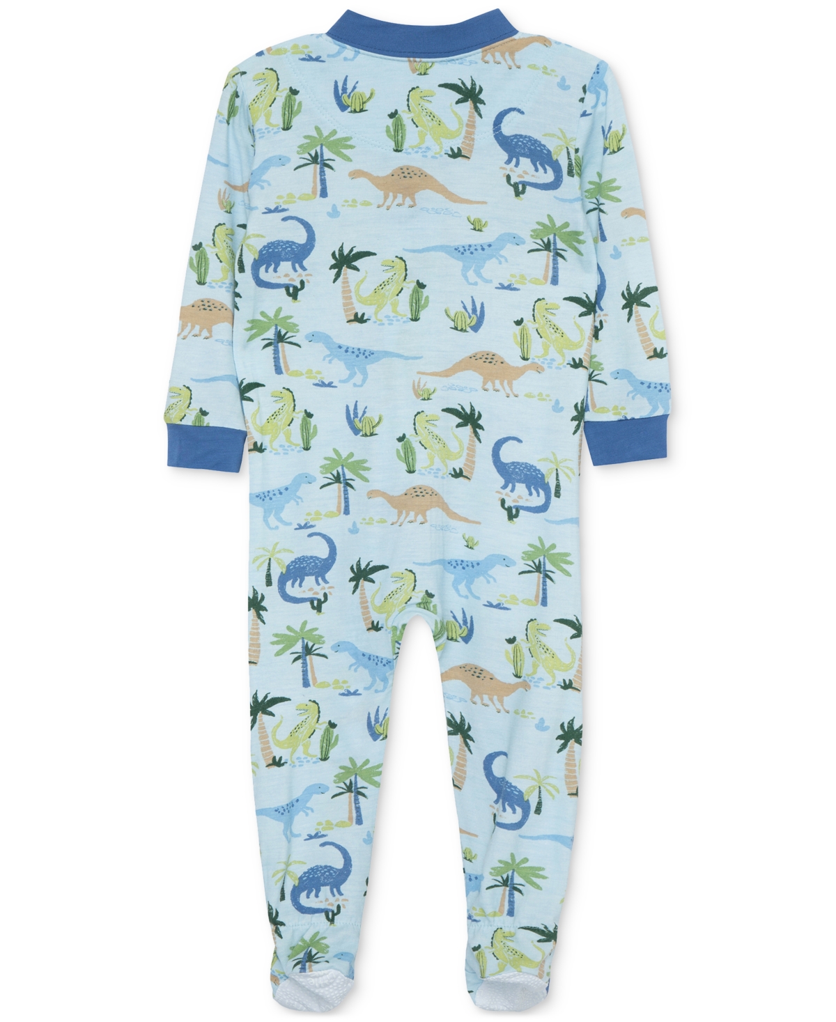 Little Me Baby Boys Dinosaur-Print Zip-Front Footed Pajamas