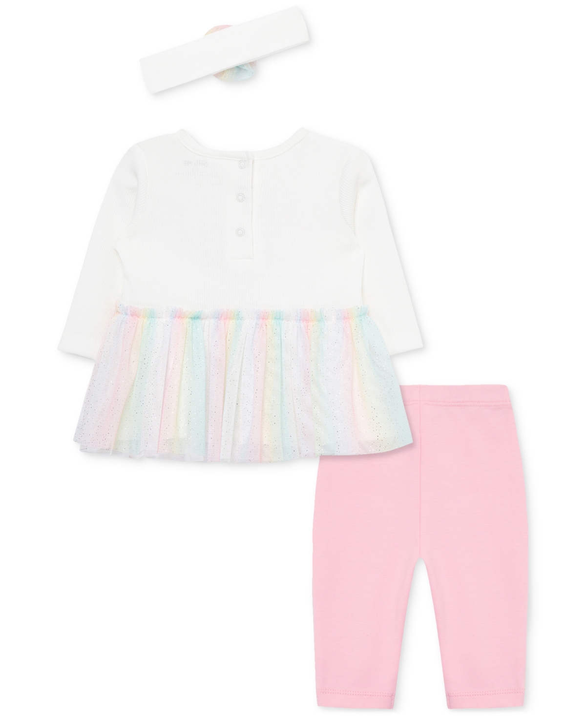 Little Me Baby Girls Rainbow Tutu Dress, Leggings & Headband Set