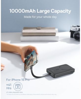 10000mAh Magnetic Power Bank 30W MagSafe Portable Charger, Yellow