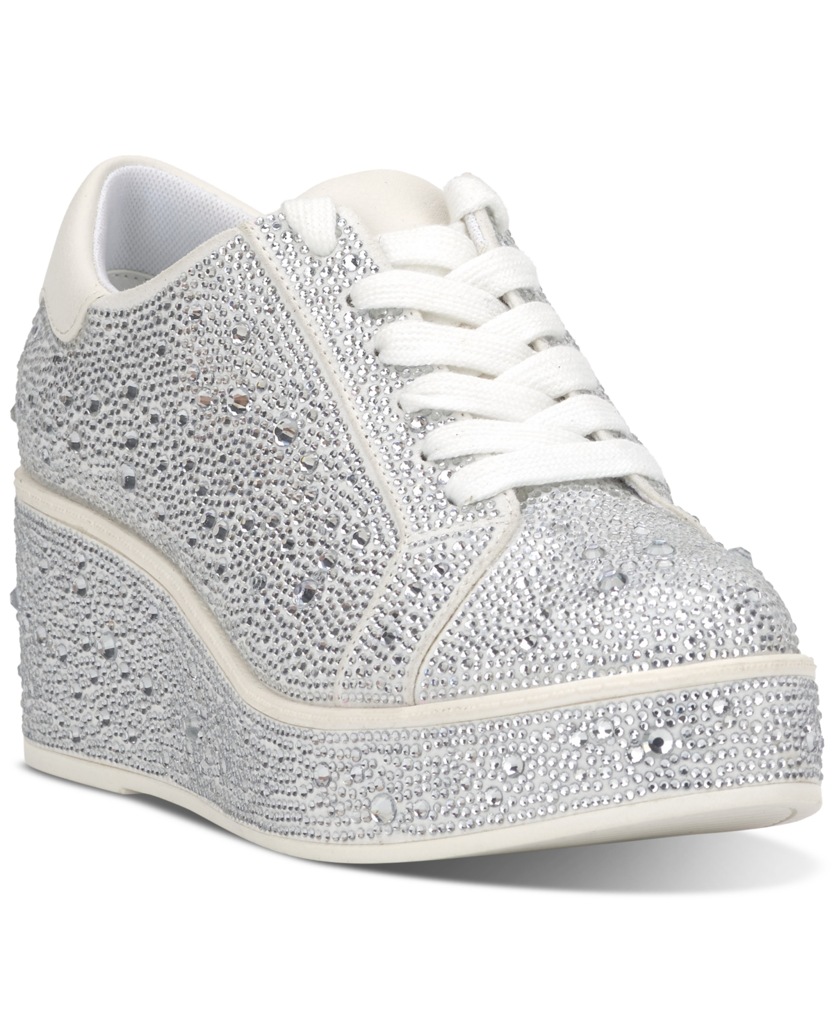 Women's Aideen Wedge Sneakers, Created for Macy's - Silver Bling