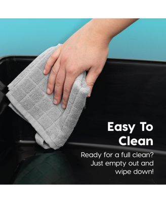 USA Extra Large Open Top Cat Litter Box with Scatter Shield, Sturdy Easy to Clean Open Air Kitty Litter Pan with Tall Spray, Black