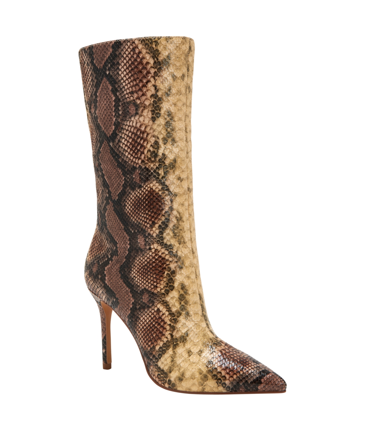 Shop Katy Perry Women's Revival Pointed Toe Boots In True Taupe Snake Multi