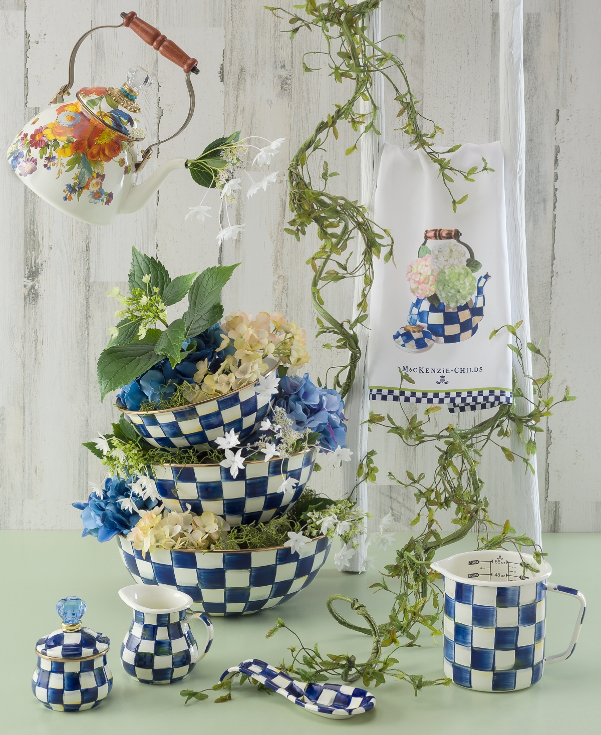 MACKENZIE-CHILDS ROYAL CHECK CREAMER 