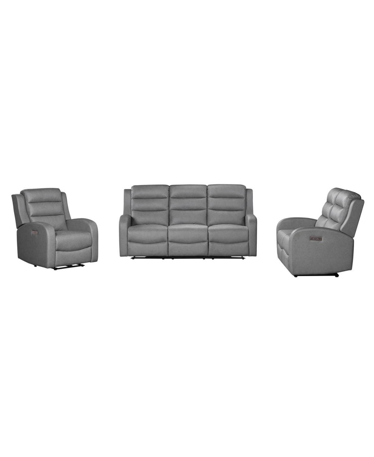 Relax A Lounger 54.7"w Polyester Akron Power Reclining Loveseat In Gray