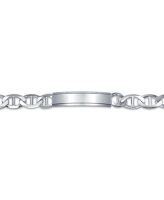 Men's Sterling Silver Mariner Chain ID Bracelet 10MM 250 Gauge