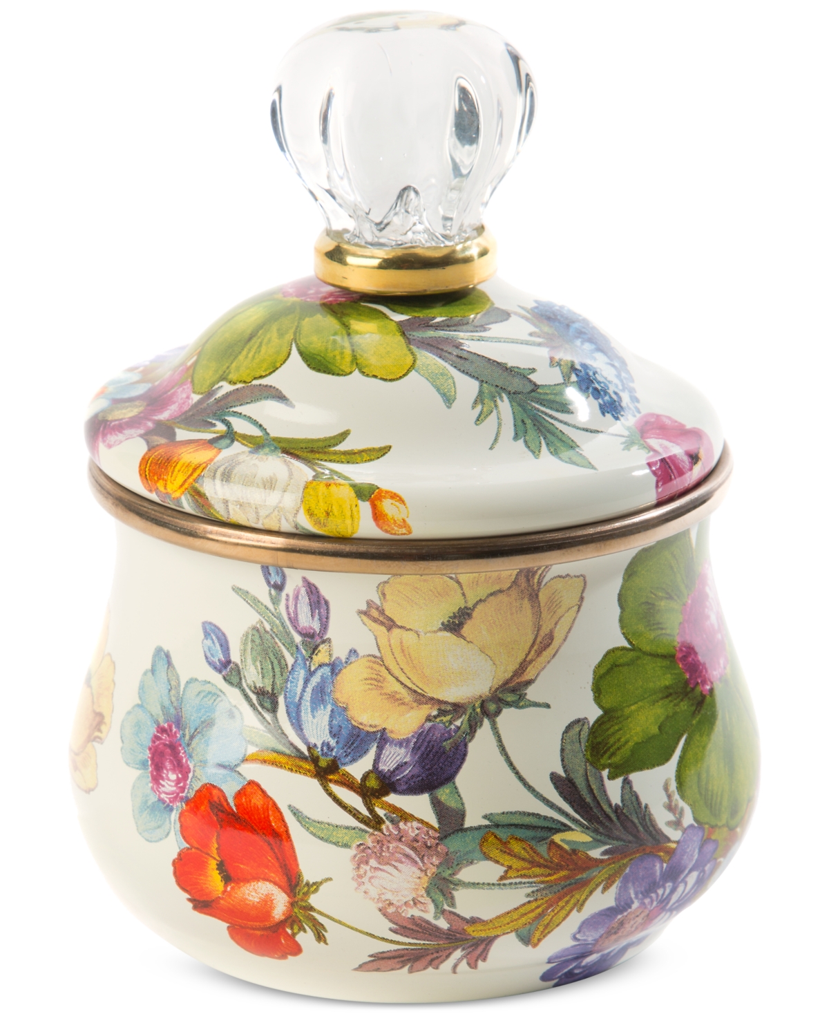Mackenzie-childs Flower Market Lidded Sugar Bowl, White In No Color