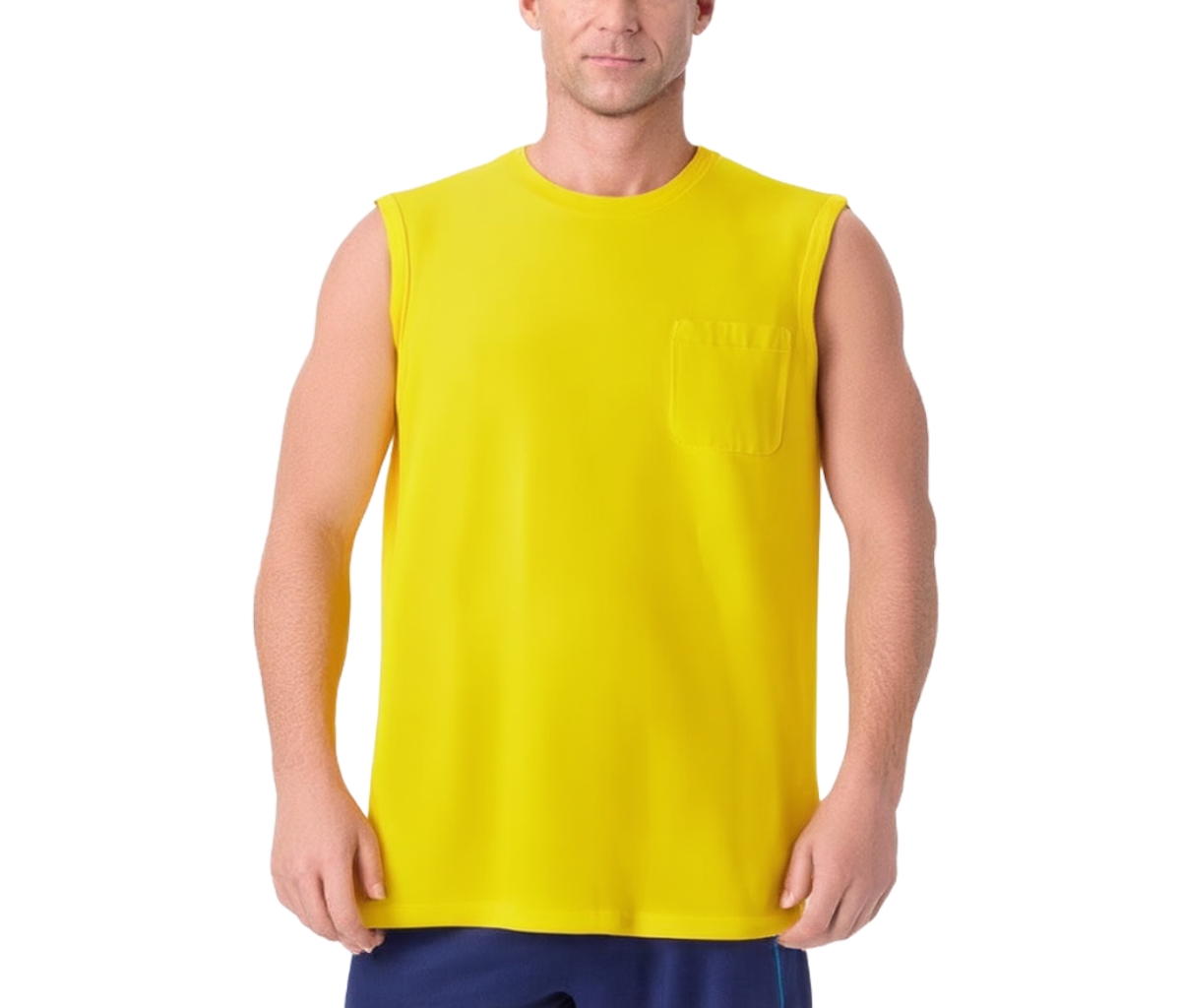Big & Tall Shrink-Less Longer-Length Lightweight Muscle Pocket Tee - Electric pink