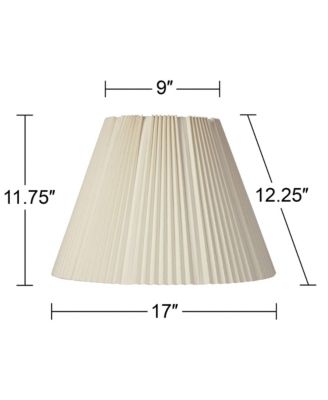 Set of 2 Empire Lamp Shades Eggshell Large 9" Top x 17" Bottom x 12.25" High Spider Replacement Harp and Finial Fitting