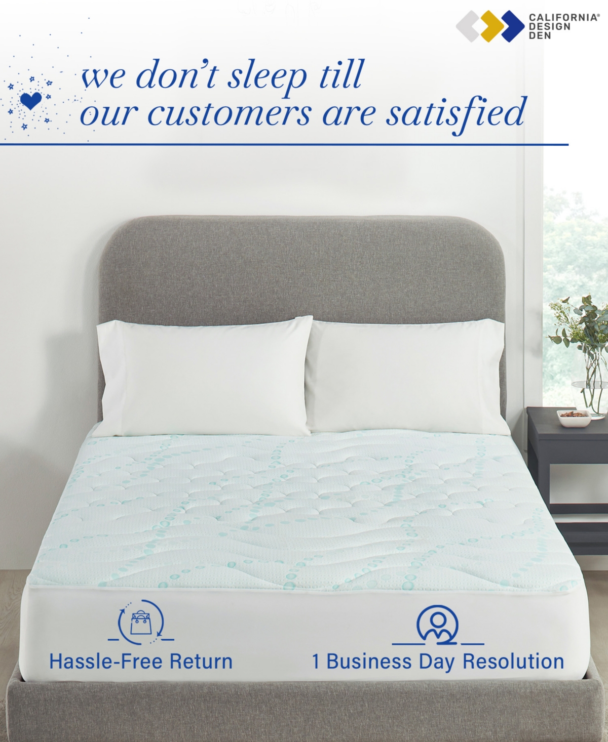 Mattress Pads size, 3-Zone Cooling, Soft, Non-Slip Quilted Mattress Pad Size, Deep Pocket Fits 8 - 20 Inch Mattress by California Design Den