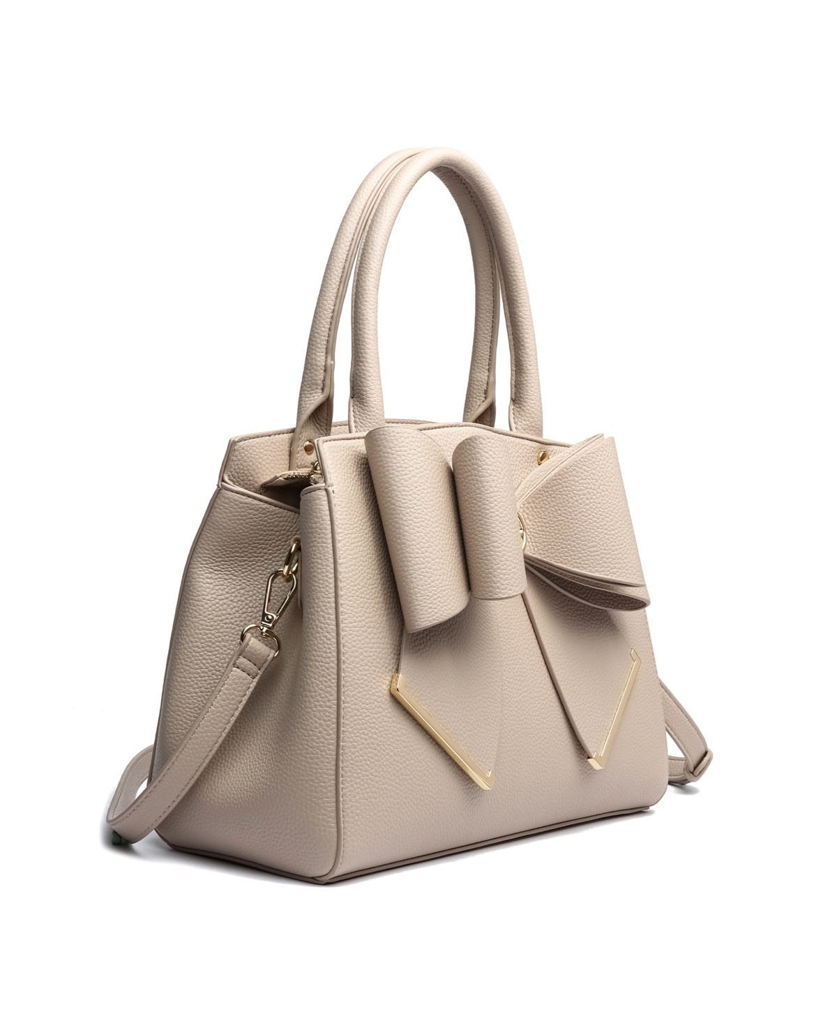 Like Dreams Poppy Bowtie Top Handle Satchel Bag In Black