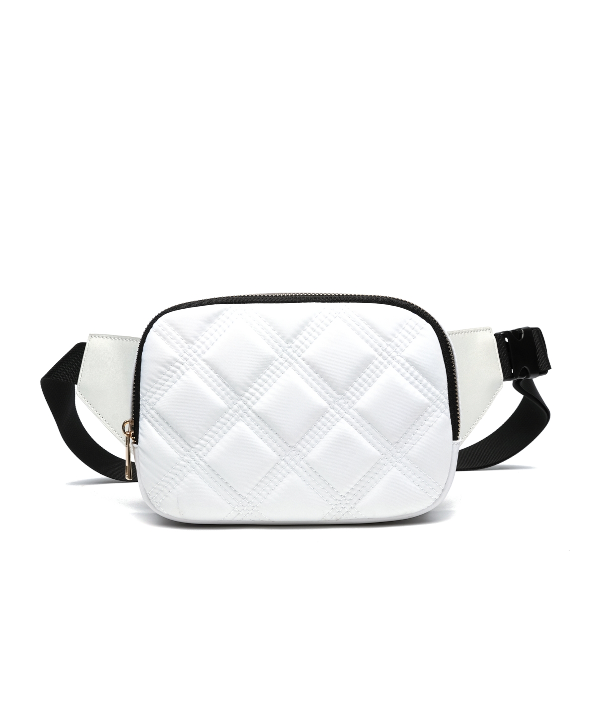 Structured Utility Quilted Nylon Fanny Pack - Black,White