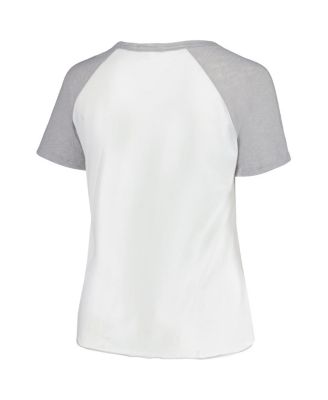 Women's White Los Angeles Dodgers Plus Size Baseball Raglan T-Shirt