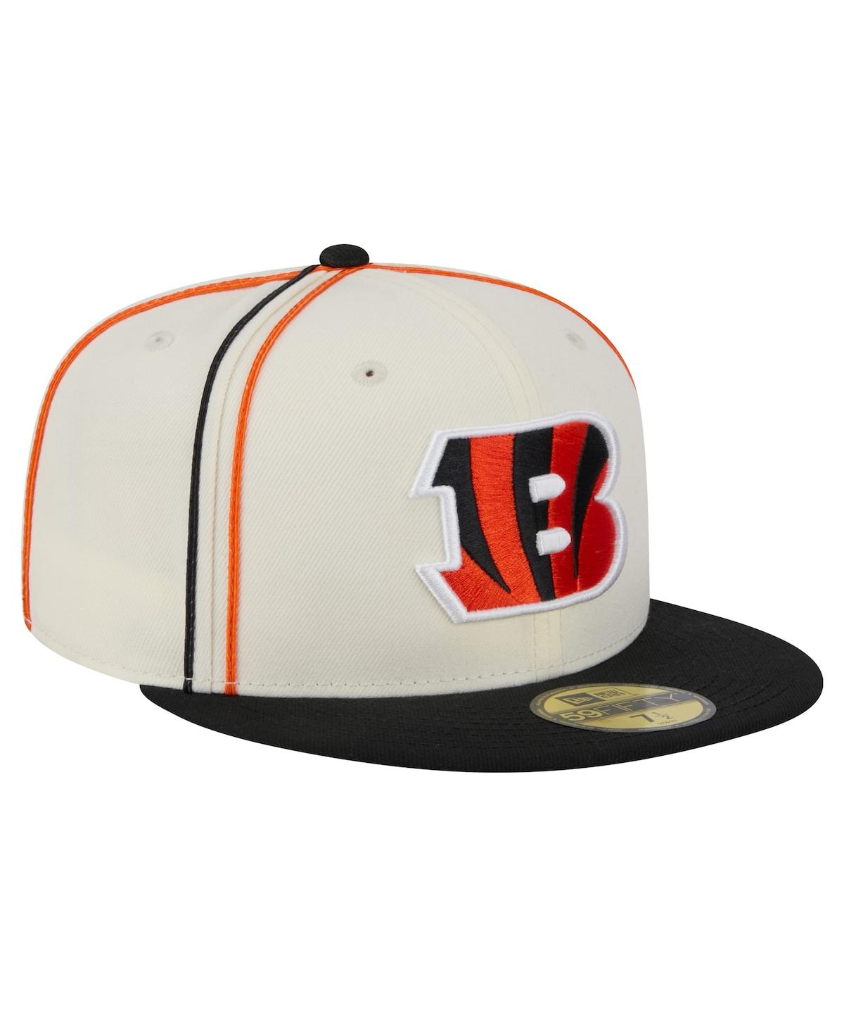 New Era Men'sCincinnati Bengals Soutache 59FIFTY Fitted Hat - Cream, Black