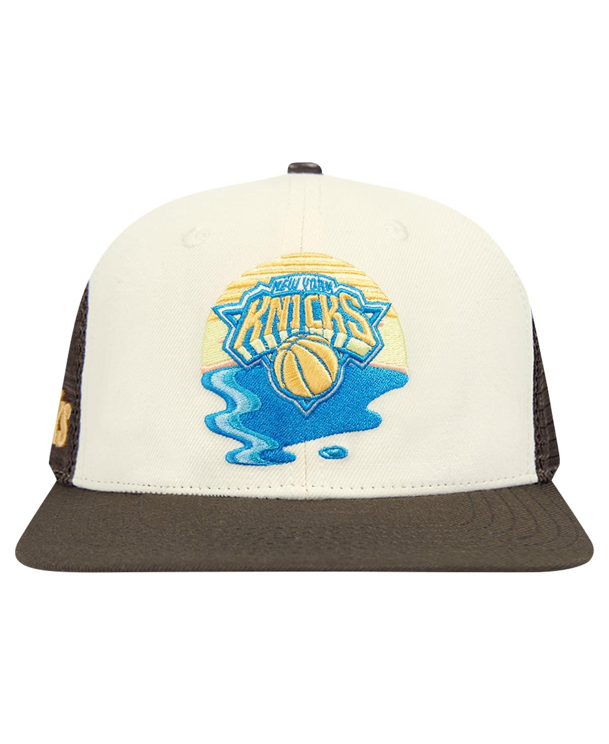 Shop Pro Standard Men's Cream/brown New York Knicks Glint Sunset Snapback Hat In Cream,brown