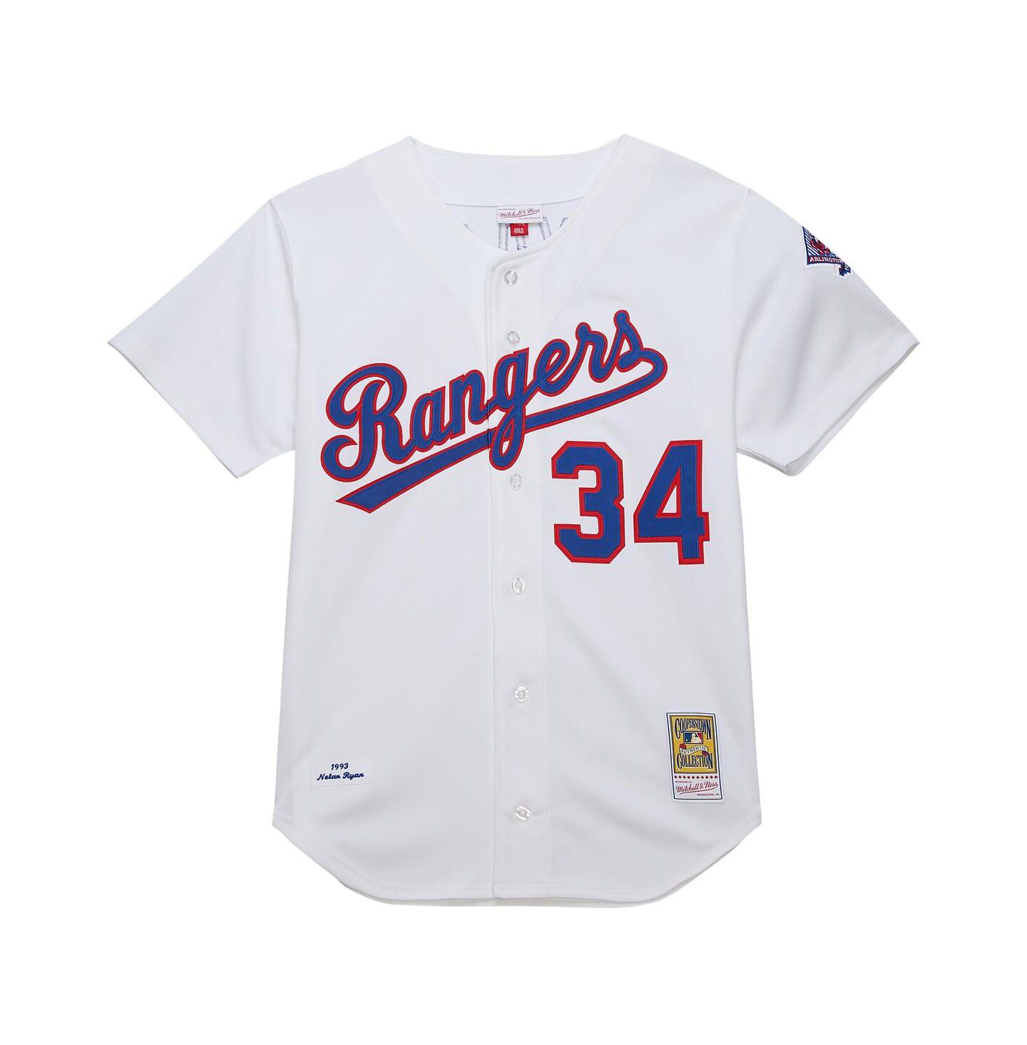 Мужской топ Mitchell & Ness Nolan Ryan Nolan Ryan White Texas Rangers 1993 Cooperstown Collection Authentic Jersey — фото 2