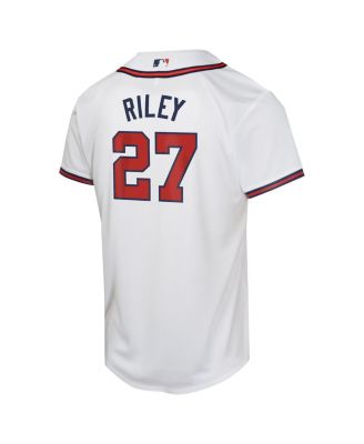 Big Boys and Girls Austin Riley White Atlanta Braves Home Game Player Jersey