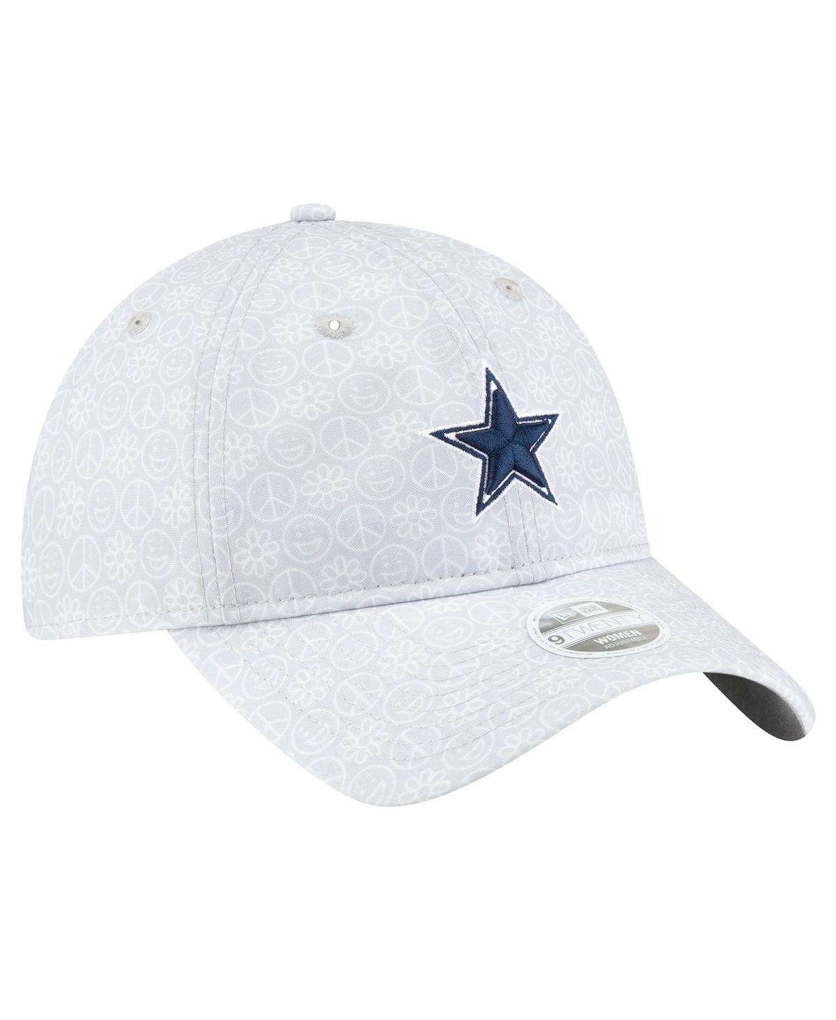 New Era Women's Silver Dallas Cowboys Smiley 9twenty Adjustable Hat In Silver