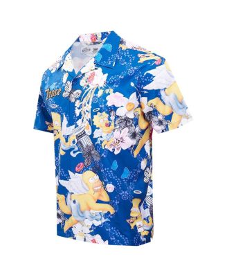 Men's Navy The Simpsons Peace Angels Button-Up Shirt