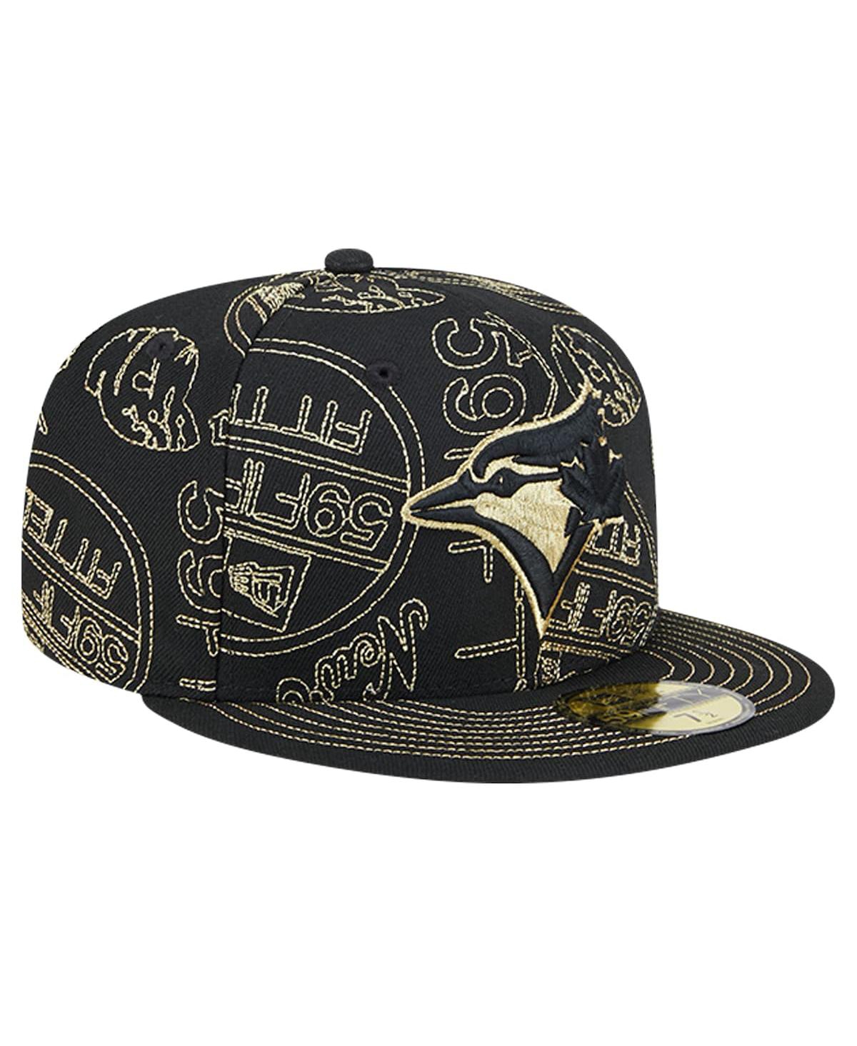 Shop New Era Men's Black Toronto Blue Jays 59fifty Day Allover Fitted Hat