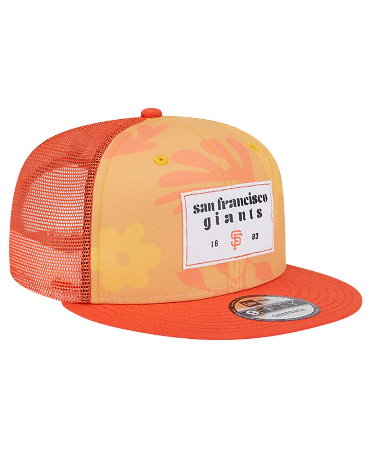 NEW ERA MEN'S ORANGE SAN FRANCISCO GIANTS BIKINI BOTTOM TRUCKER 9FIFTY SNAPBACK HAT 