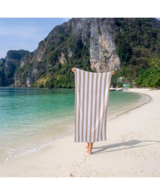 Cali Cabana Striped Soft Cotton 4 Pack Beach Towels, 30x60 in