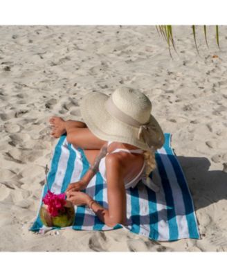 Cali Cabana Striped Soft Cotton 4 Pack Beach Towels, 30x60 in