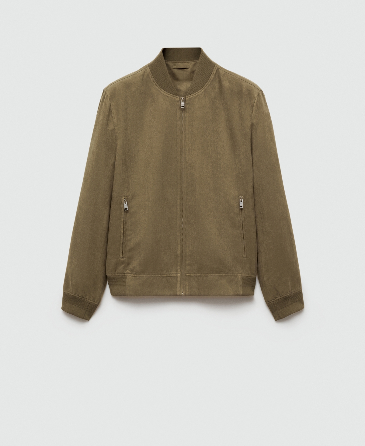 Mango Men's Slim-Fit Faux-Suede Bomber Jacket