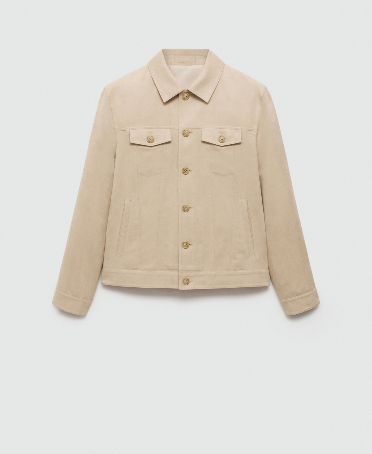 Mango Men's Slim-Fit Pockets Detail Faux-Suede Overshirt