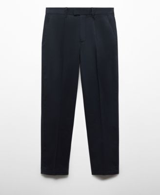 Men's Slim-Fit Cotton Pleated Pants