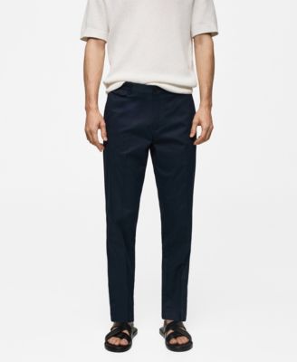 Men's Regular Fit Structure Cotton Trousers