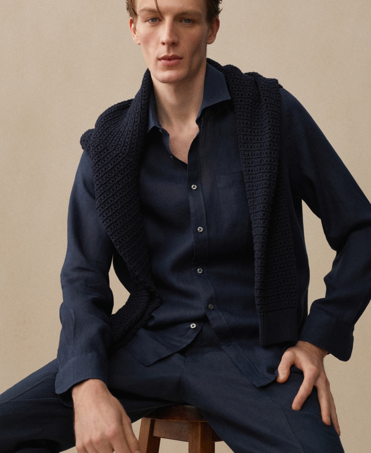 Mango Men's Linen Classic Fit Shirt