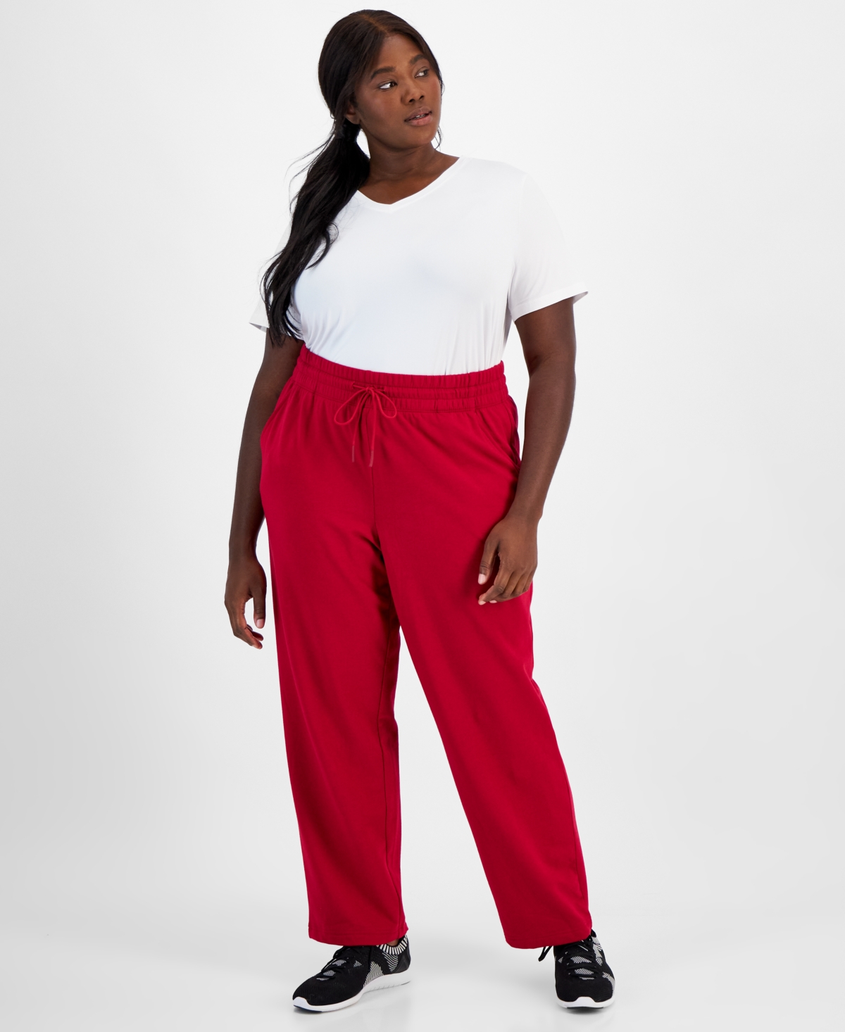 Plus Size Fleece Sweatpants, Created for Macy's - Cranberry Whip