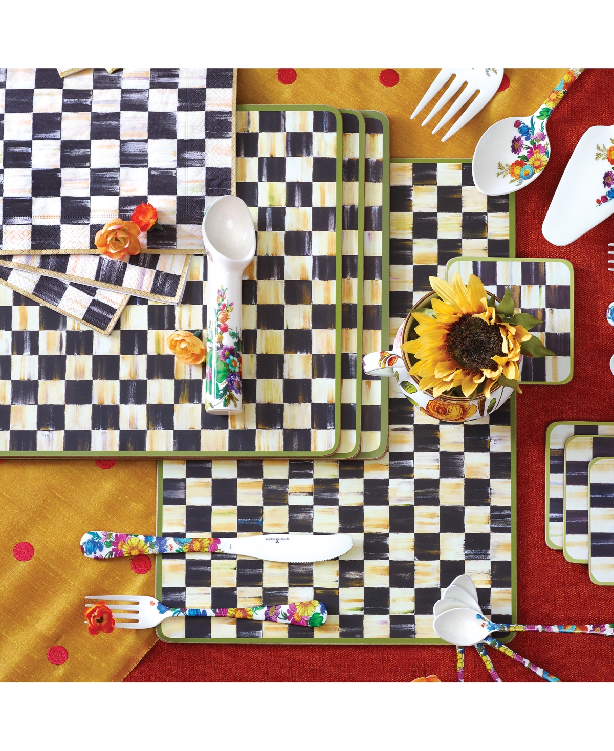 Mackenzie-childs Mackenzie Childs Courtly Check Set Of 4 Placemats In No Color