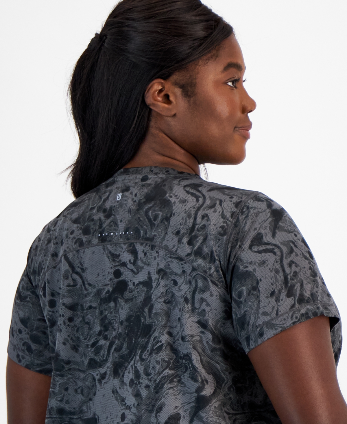 Id Ideology Plus Size Relaxed Water Bubbles Mesh T-Shirt, Created for Macy's