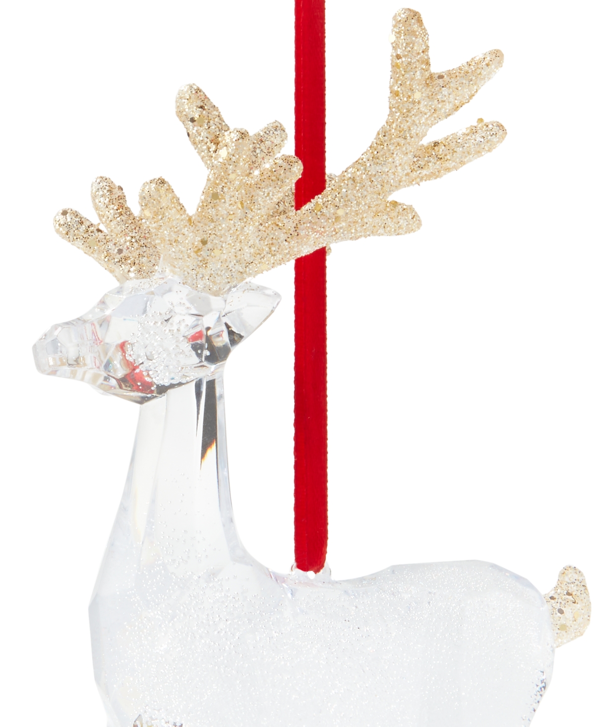 Holiday Lane Snowdaze Clear & Gold Reindeer Ornament, Exclusively at Macy's