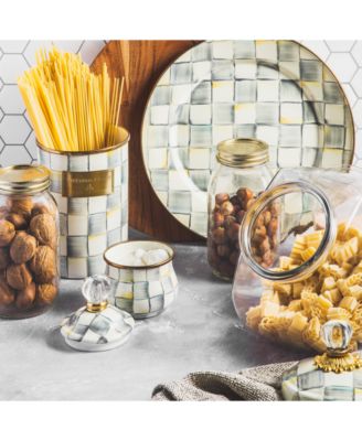 Sterling Check Lidded Sugar Bowl