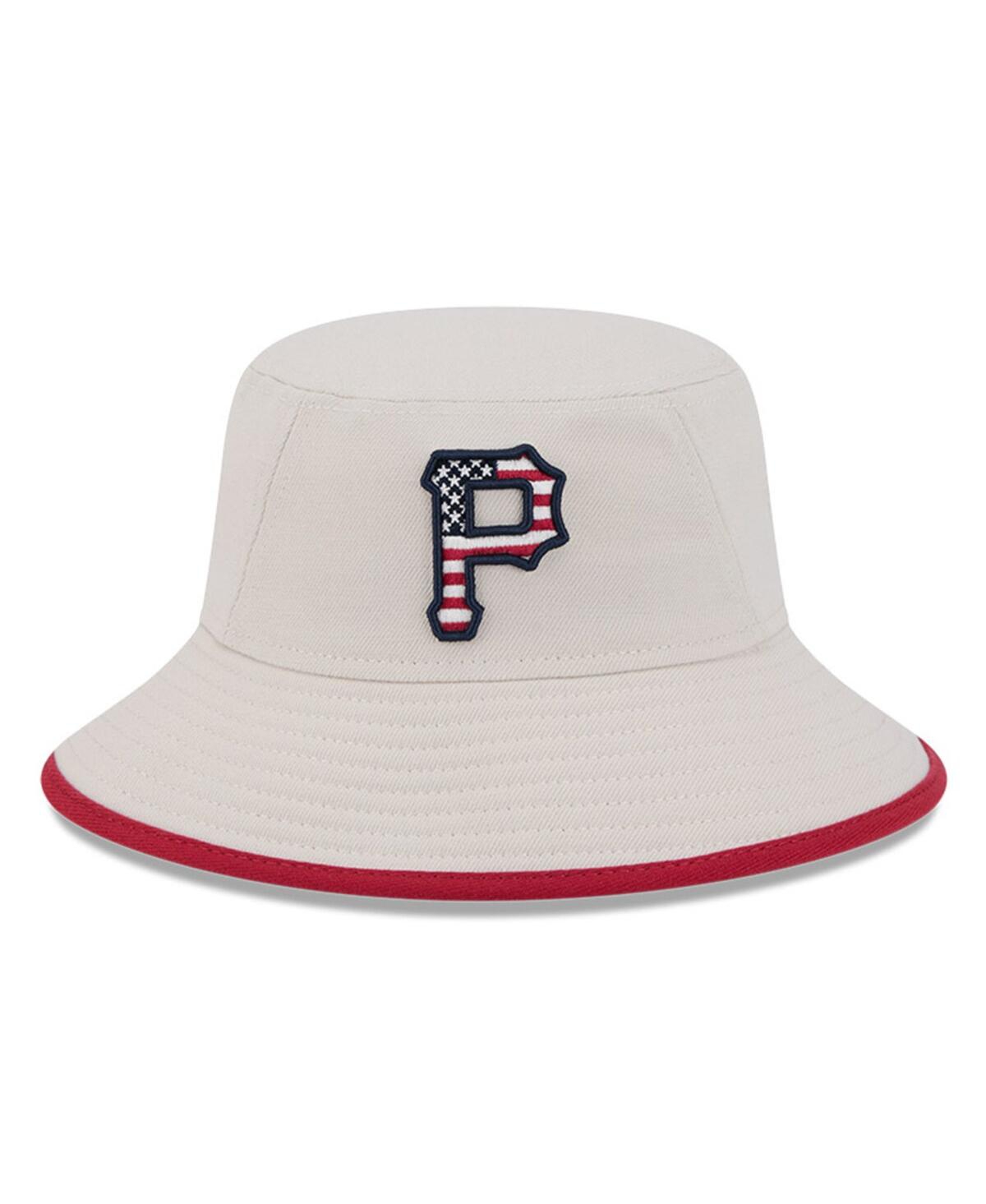 Shop New Era Men's Khaki Pittsburgh Pirates 2024 Fourth Of July Bucket Hat